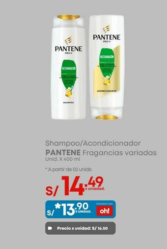 Makro Shampoo/acondicionador pantene 400ml oferta