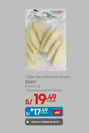 Makro Tubo de calamare limpio easy x bolsa 1kg oferta