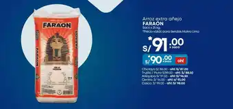 Makro Arroz extra añejo faraon saco x 25kg oferta