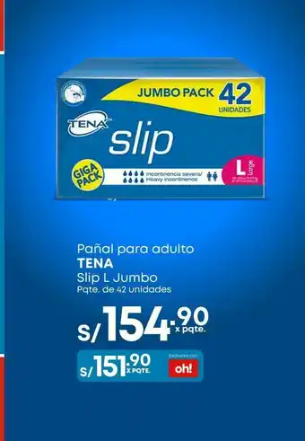 Makro Pañales para adultos tena slip l jumbo 42 unid oferta