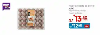 Makro Huevo rosado de corral aro pqte 30 unidades oferta