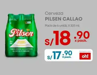 Makro Cerveza pilsen callao pack 6und x 305ml oferta