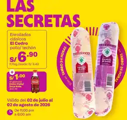 Tambo El cedro enrollados clásicos pollo/lechón oferta