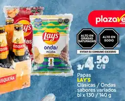 Plaza Vea Lay's papas clásicas / ondas sabores variados bl oferta