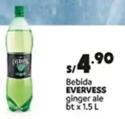 Plaza Vea Evervess bebida ginger ale bt oferta