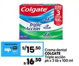 Plaza Vea Colgate crema dental triple acción oferta