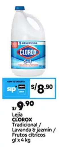 Plaza Vea Clorox lejía tradicional/ lavanda & jazmín / frutos cítricos gl oferta