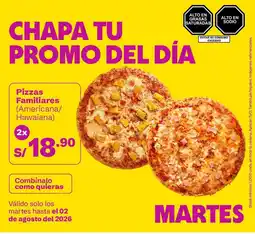 Tambo Pizzas familiares oferta