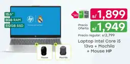 Tottus Hp laptop intel core i5 13va + mochila + mouse hp oferta