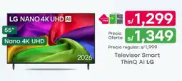 Tottus Lg televisor 55" smart thinq ai oferta