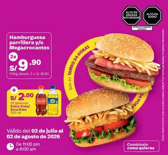 Hamburguesa parrillera y/o megacrocantes