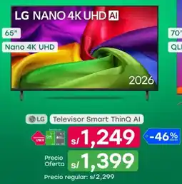 Tottus Lg smart tv 65" oferta
