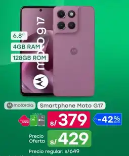 Tottus Motorola smartphone moto g17 oferta