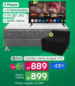 Tottus Forli combo cama acqua +tv oferta