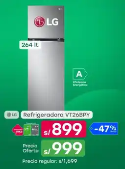 Tottus Lg refrigeradora VT26BPY oferta