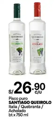 Plaza Vea Santiago queirolo pisco puro italia/quebranta / acholado bt oferta