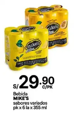 Plaza Vea Mike's bebida sabores variados oferta