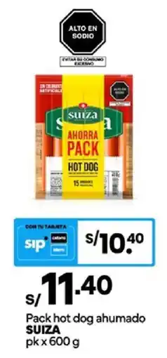Plaza Vea Suiza pack hot dog ahumado oferta