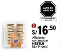 Plaza Vea Nestlé alfajores con manjar bj oferta