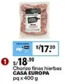 Plaza Vea Casa europa chorizo finas hierbas pq oferta