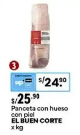 Plaza Vea El buen corte panceta con hueso con piel oferta