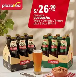 Plaza Vea Cusqueña cerveza trigo/dorada / negra oferta