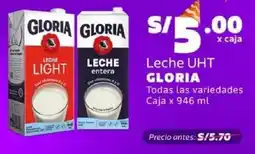 Makro Gloria leche uht todas las variedades caja oferta