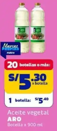 Makro Aro aceite vegetal botella oferta
