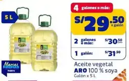 Makro Aro aceite vegetal 100 % soya galón oferta