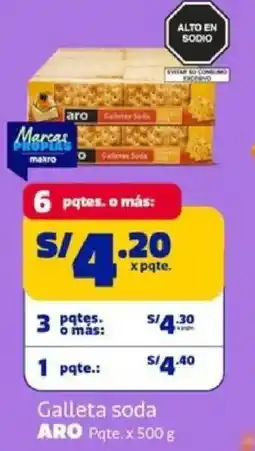 Makro Aro galleta soda pate. oferta
