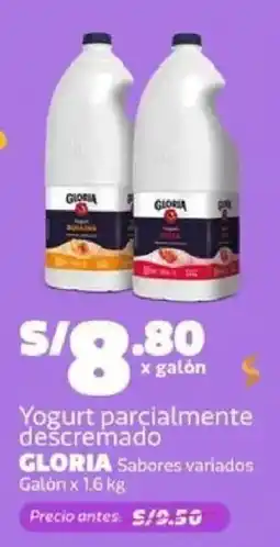 Makro Gloria yogurt parcialmente descremado sabores variados galón oferta