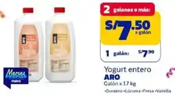 Makro Aro yogurt entero galón oferta