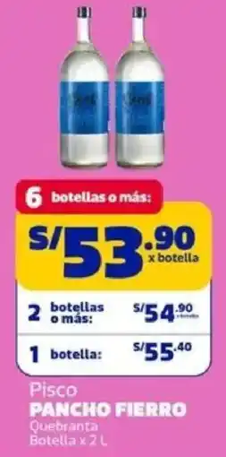 Makro Pancho fierro pisco quebranta botella oferta