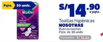 Makro Nosotras toallas higiénicas buenas noches oferta