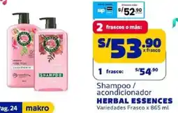 Makro Herbal essences shampoo / acondicionador variedades frasco oferta