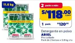 Makro Ariel detergente en polvo pro cuidado oferta