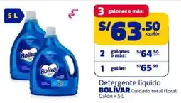 Makro Bolívar detergente líquido cuidado total floral galón oferta