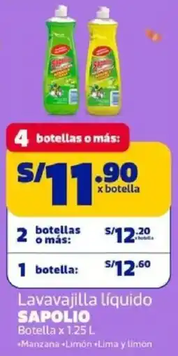 Makro Sapolio lavavajilla líquido botella oferta