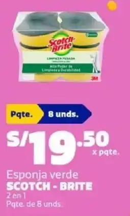 Makro Scotch-brite esponja verde 2 en 1 oferta