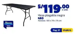 Makro Aro mesa plegable negra oferta
