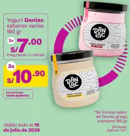 Tambo Yogurt Danlac sabores varios oferta
