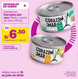 Tambo Conserva Corazón del mar filete/ trozos de atún oferta