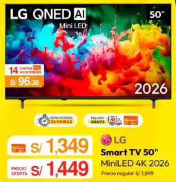 Metro LG Smart TV 50" MiniLED 4K 2026 oferta