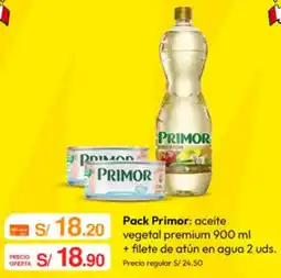 Metro Pack Primor: aceite vegetal premium + filete de atún en agua 2 uds. oferta