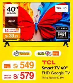 Metro TCL Smart TV 40" FHD Google TV oferta