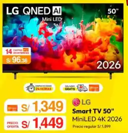 Metro LG Smart TV 50" MiniLED 4K 2026 oferta