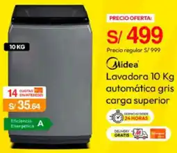 Metro Midea Lavadora 10 Kg automática gris carga superior oferta