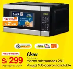 Metro Oster Horno microondas 25 L Pogg2303 acero inoxidable oferta