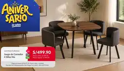 Sodimac Juego de Comedor 4 Sillas Nia oferta