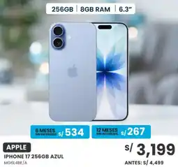 Tiendas EFE APPLE IPHONE 17 256GB AZUL oferta